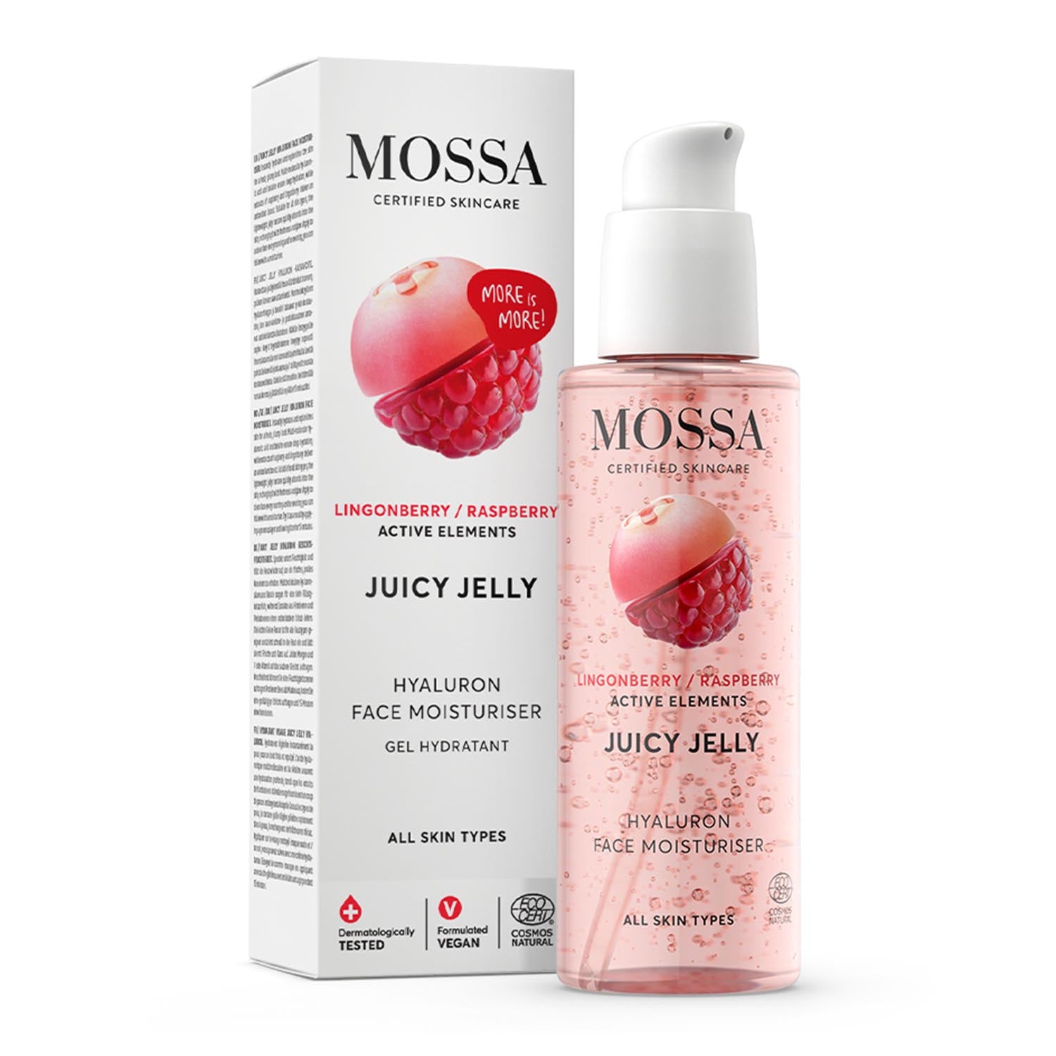 MOSSA JUICY GEL FACIAL SUAVIZANTE HYALURONICO JELLY RASPBERRY 100ML