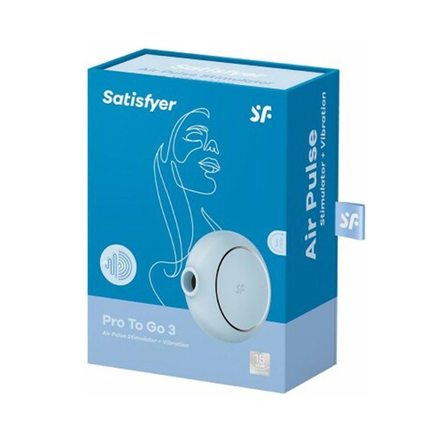 SATISFYER PRO TO GO 3 VIBRADOR Y ESTIMULADOR DE AIRE AZUL 1UN