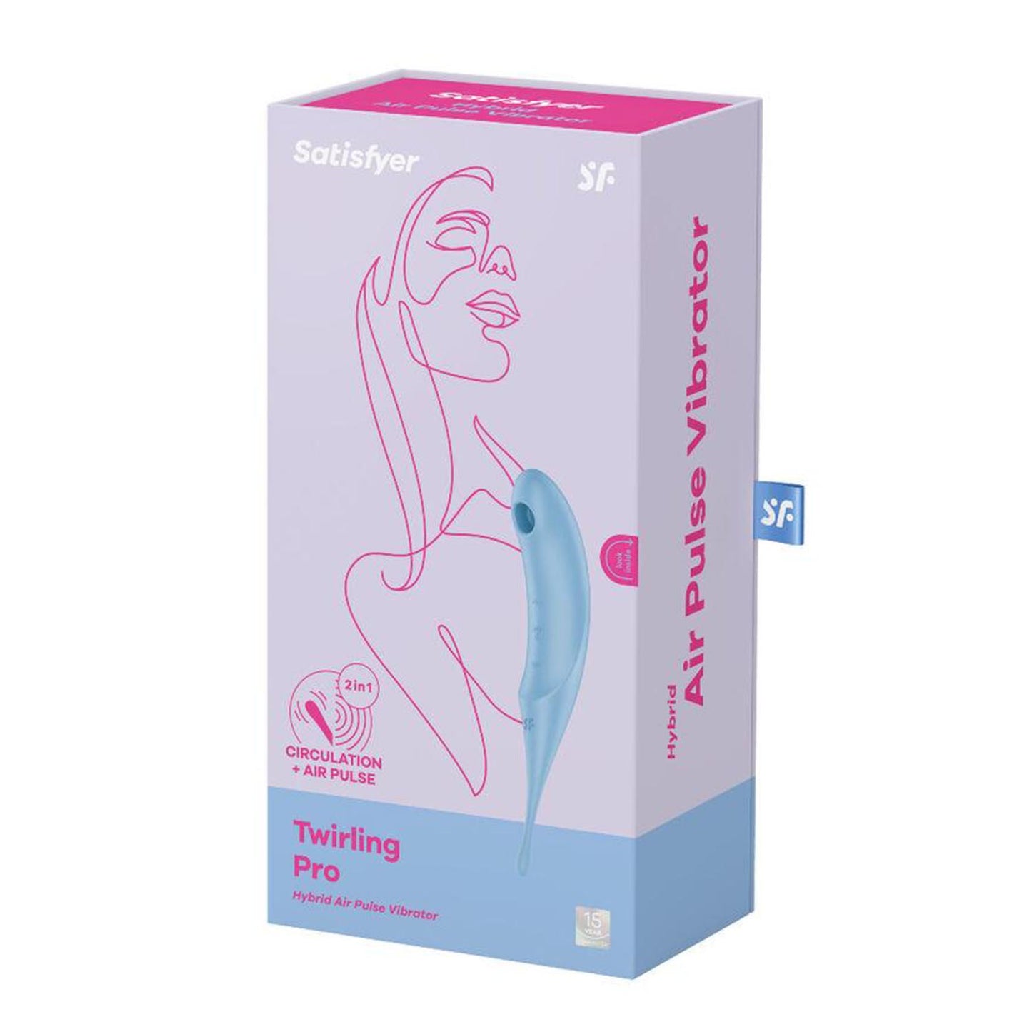 SATISFYER TWIRLING PRO VIBRADOR AIR PULSE HYBRID AZUL 1UN