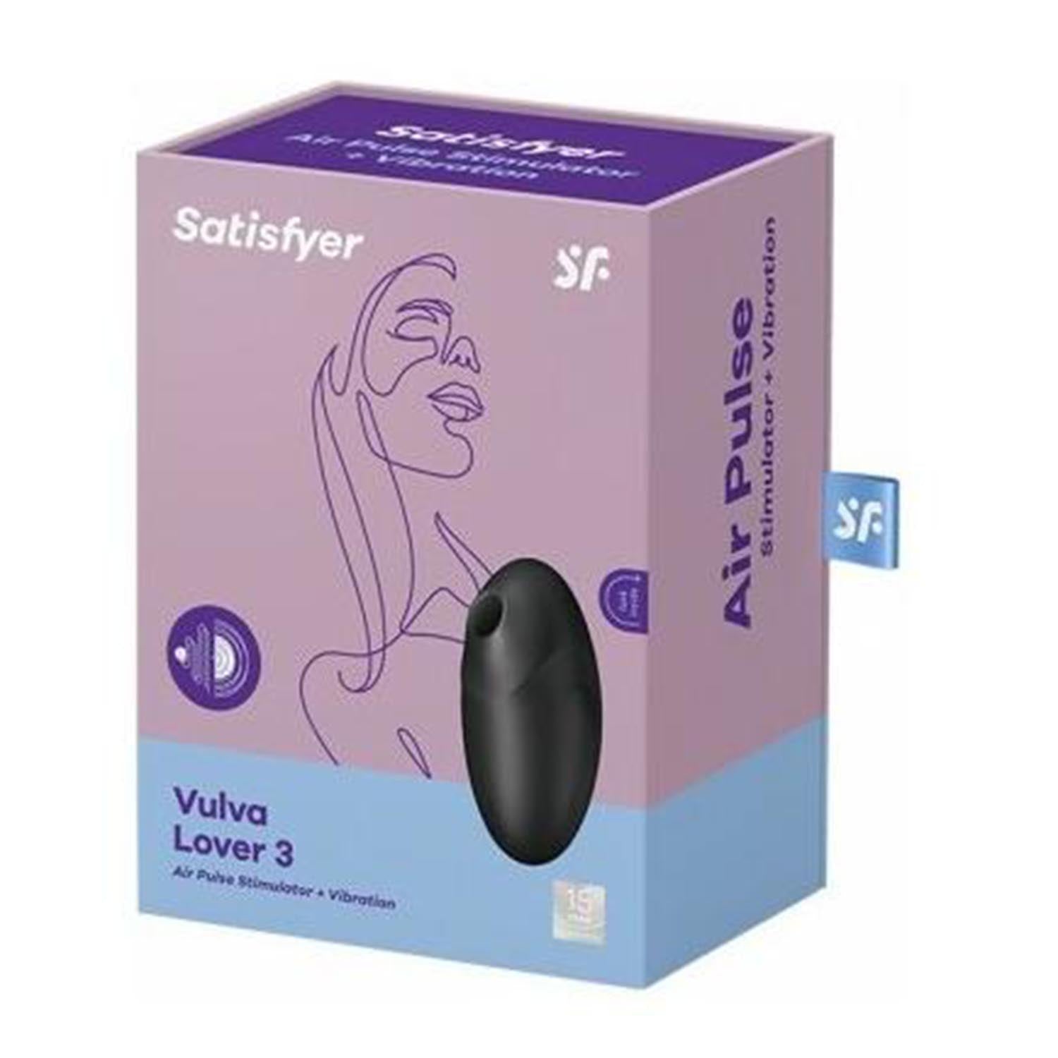 SATISFYER VULVA LOVER 3 AIR PULSE STIMULATOR NEGRO NEGRO 1UN