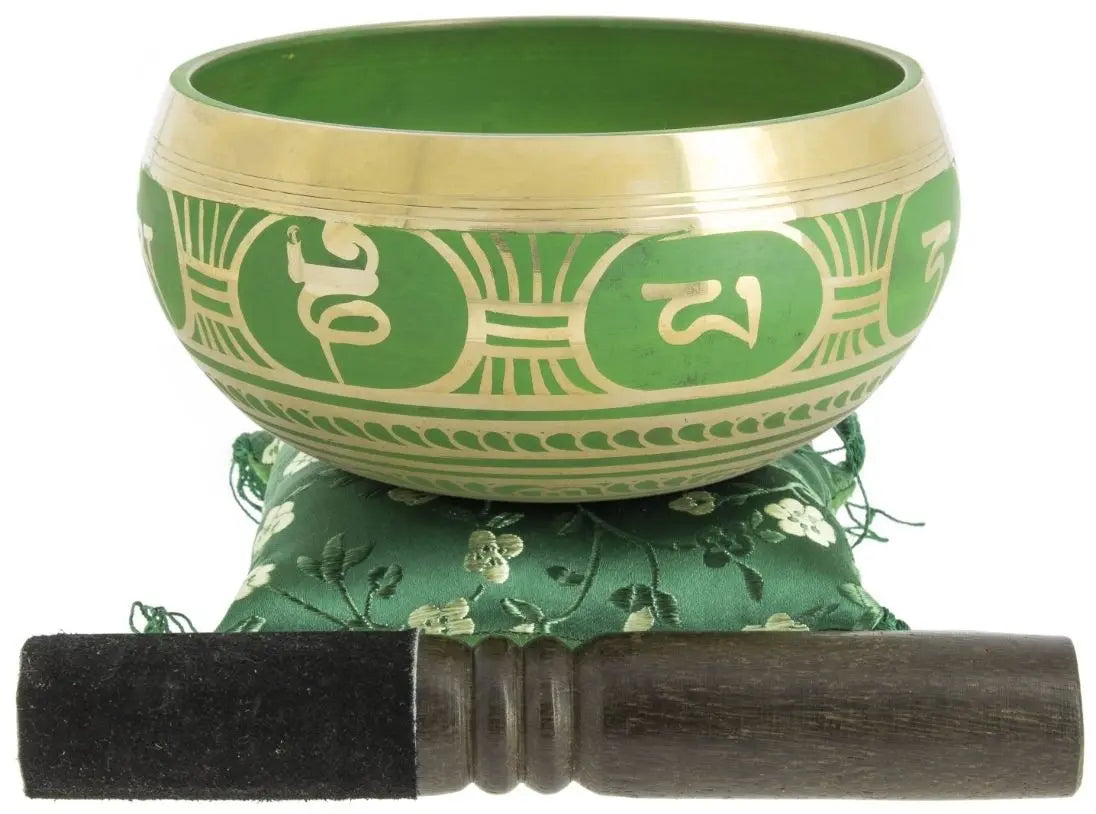 Taça tibetana Zazen com batente em madeira