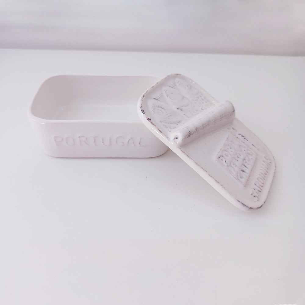 Hand-painted Ceramic Soap Box - Sardines
