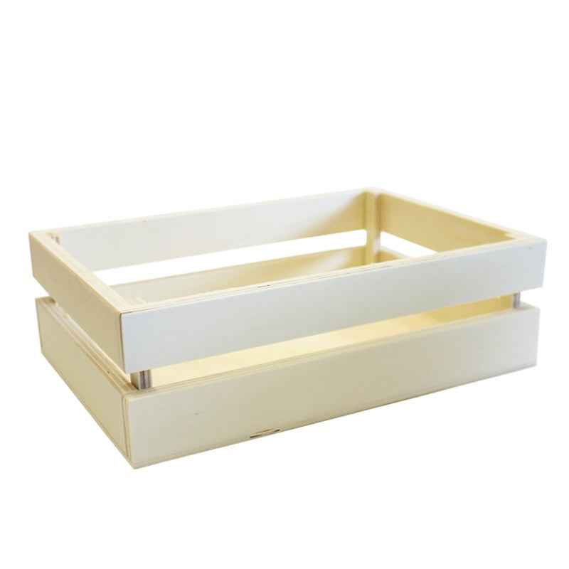 Cesto de Madeira Retangular 24x16,5x7,5cm