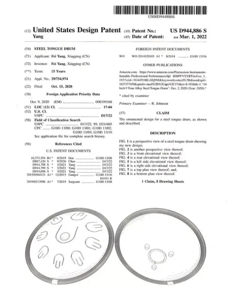 Tambor de lingueta e handpan Hluru com 9 notas - Ré menor