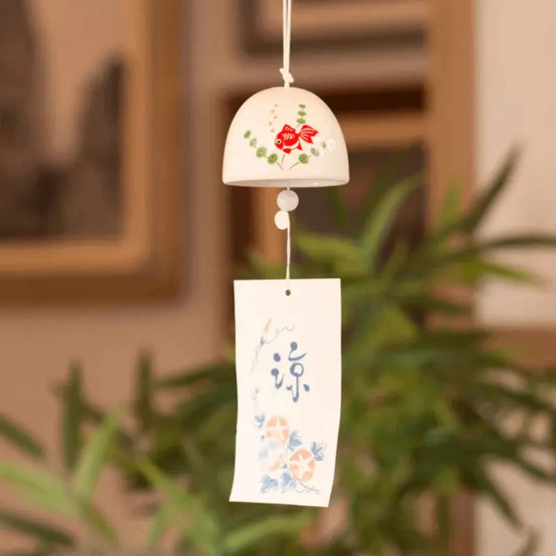 Sino japonês de cerâmica Furin - Peixe dourado