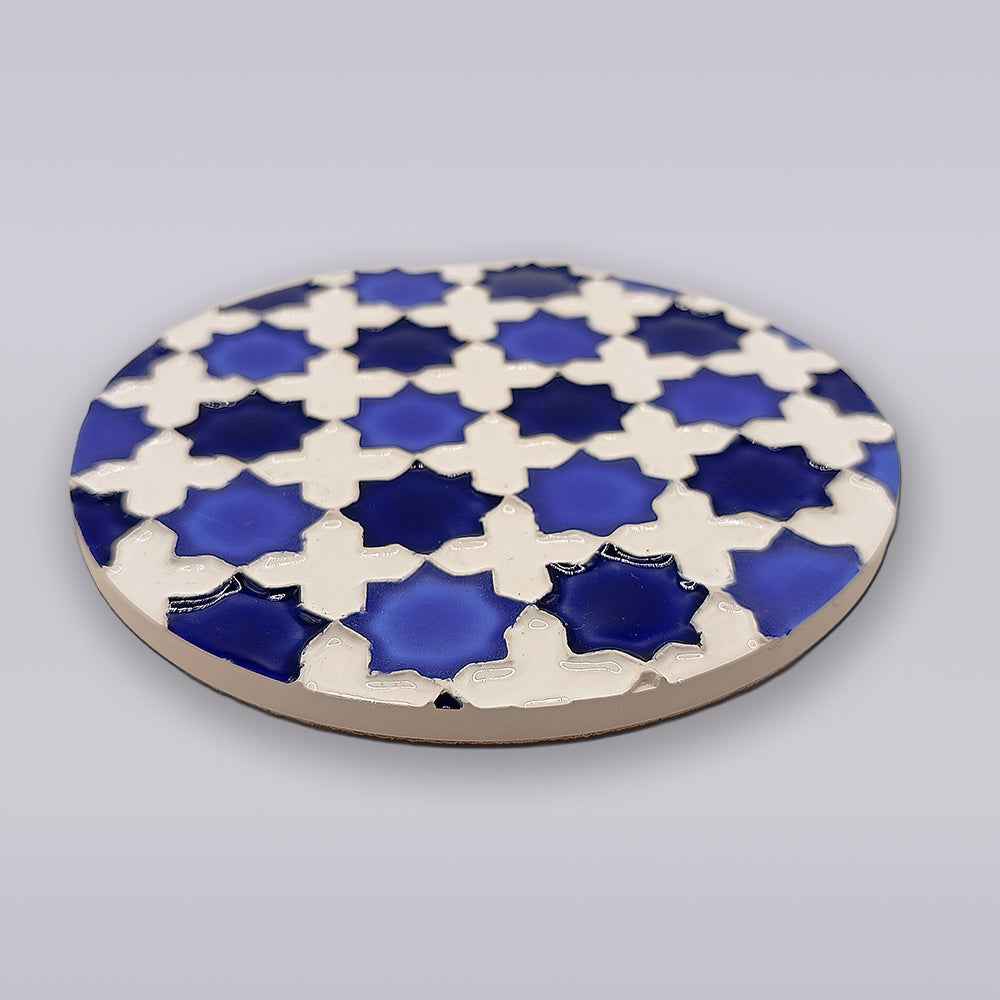 Heritage Blue Star Mosaic Coaster