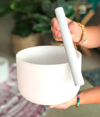 Taça sonora de cristal quartzo branco - 40 cm (432 Hertz)