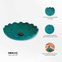 Incensário japonês em ferro fundido - Flor de lotus