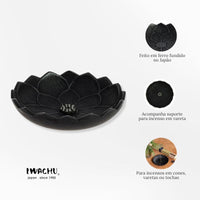 Incensário japonês em ferro fundido - Flor de lotus