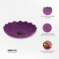 Incensário japonês em ferro fundido - Flor de lotus