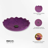 Incensário japonês em ferro fundido - Flor de lotus