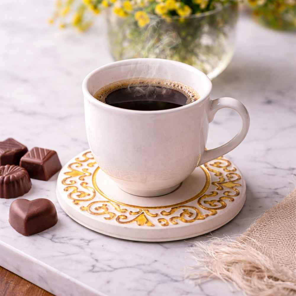 Manueline Golden Crest Ceramic Coaster