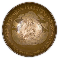 Taça tibetana Buda da medicina com batente em madeira