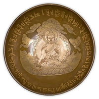 Taça tibetana Buda da medicina com batente em madeira
