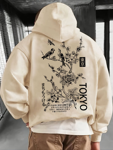 Moletão com capuz casual masculino