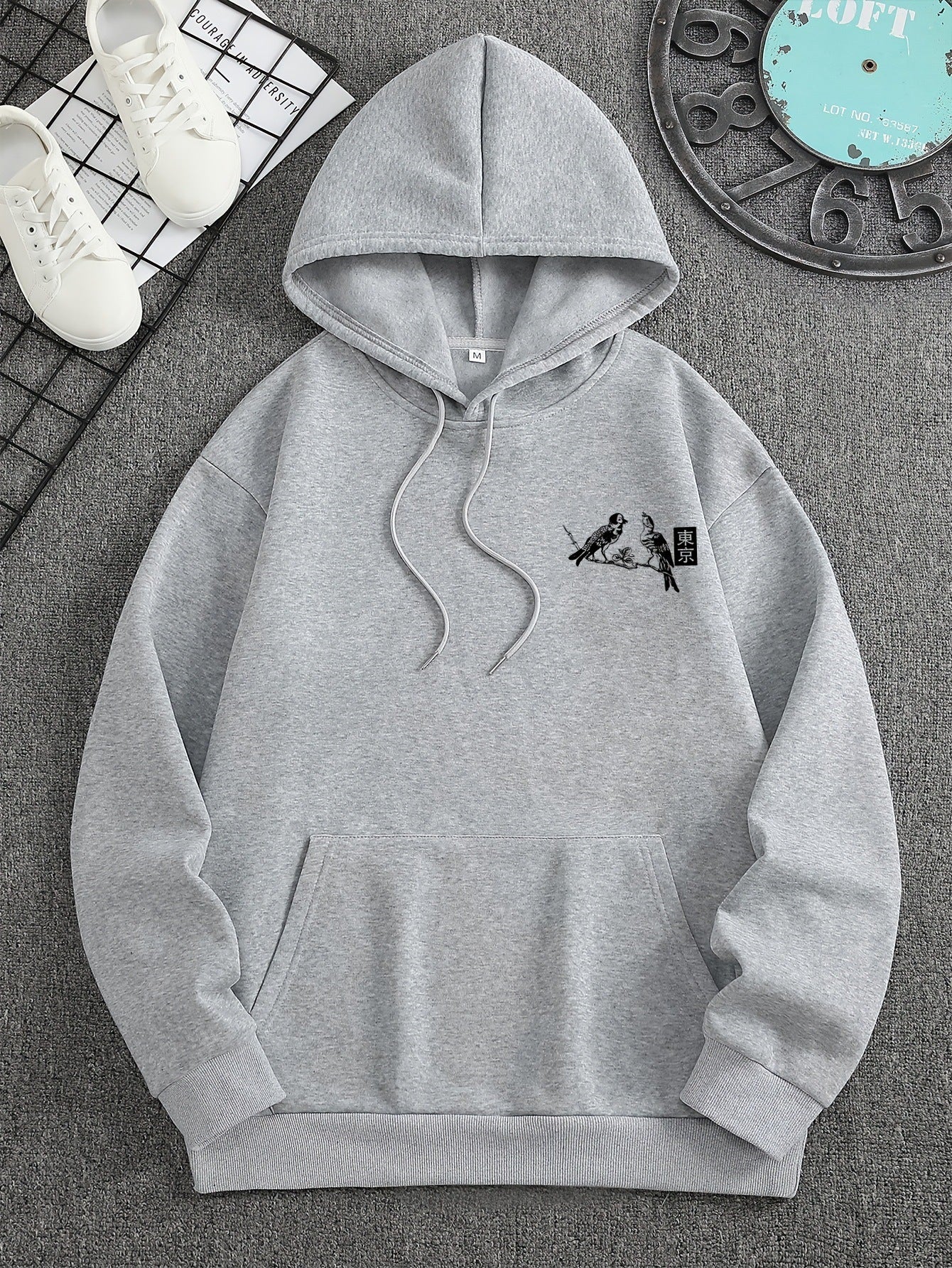Moletão com capuz casual masculino
