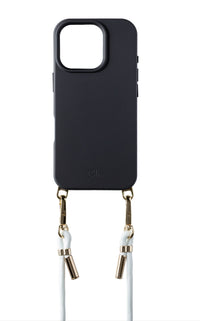 Blir Silhouette Elite - Capa de Silicone com Magsafe com Cordão Removível Preto para Iphone 16 Pro
