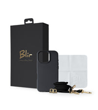 Blir Silhouette Elite - Capa de Silicone com Magsafe com Cordão Removível Preto para Iphone 16 Pro Max