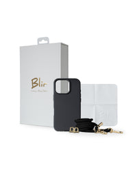 Blir Silhouette Elite - Capa de Silicone com Magsafe com Cordão Removível Preto para Iphone 16 Pro Max