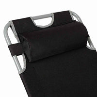 Espreguiçadeira reclinável Aktive Poliéster 600D Aço Preto 177 x 47 x 34 cm