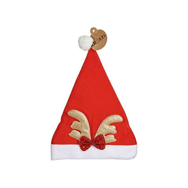 Gorro de Pai Natal Krist+ Branco Vermelho Dourado Rena 28 x 2 x 39 cm (12 Unidades)