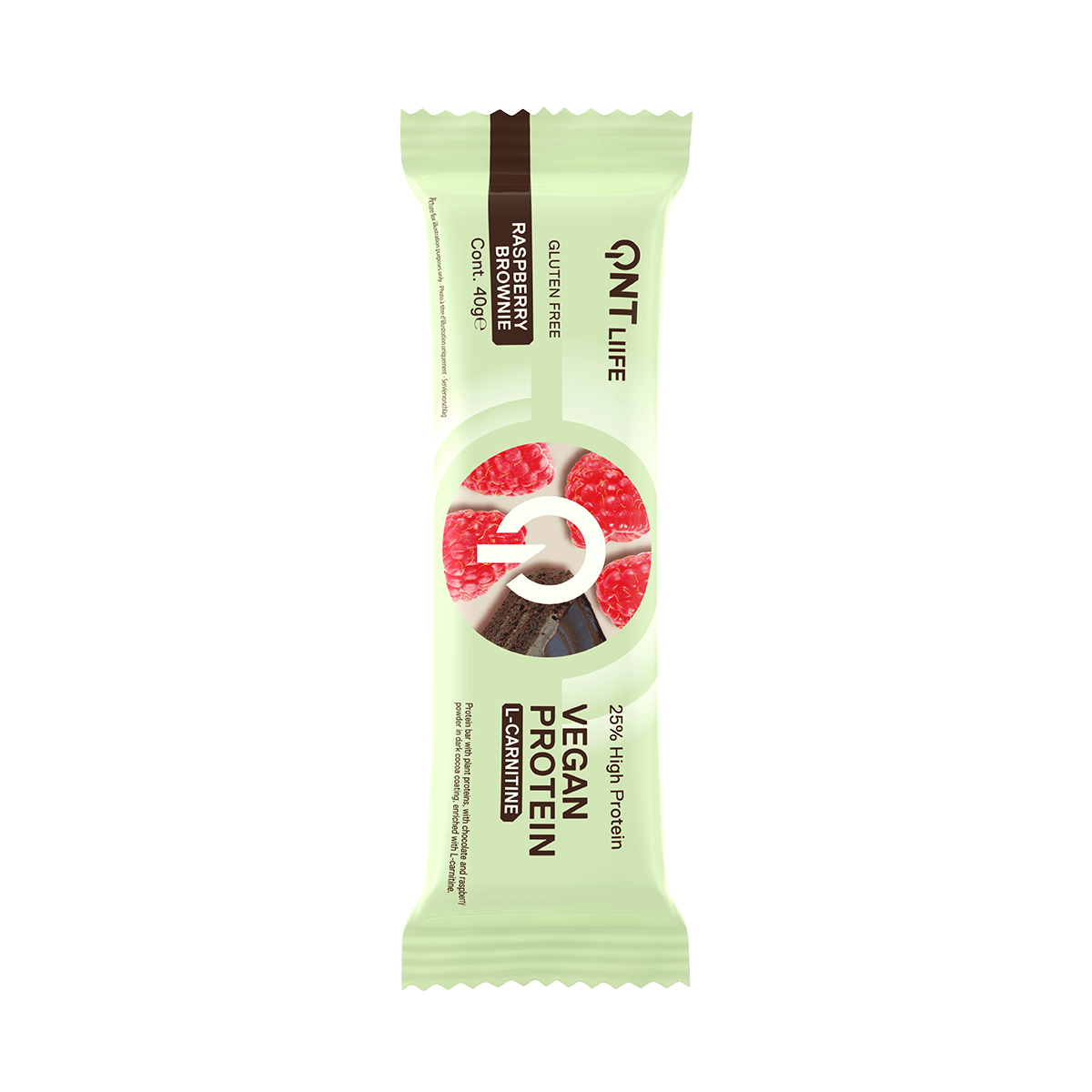 Barra Proteica Vegan c/ L-Carnitina - Brownie e Framboesa 40g