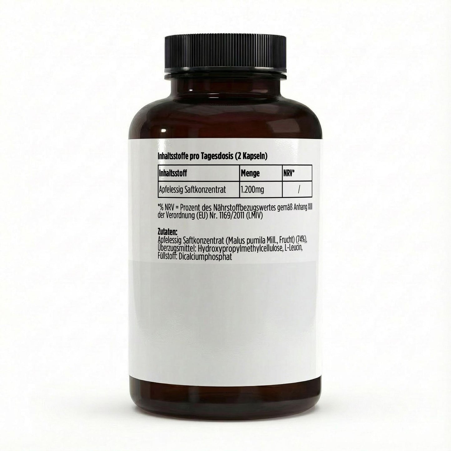 Cápsulas de Extrato de Vinagre de Maçã (600 mg por cápsula) – 120 cápsulas veganas