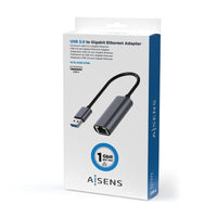 Adaptador USB 3.0 - RJ45 Aisens A106-0708 / 1000mbps