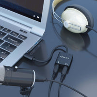 Placa de Som Aisens A109-0767 / Usb-c Macho - 2xjack 3,5 Fêmea