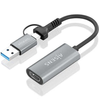 Aisens A109-0913 Conversor HDMI / USB + USB Type-c 3.1 Macho - HDMI Macho / 15cm / Cinzento