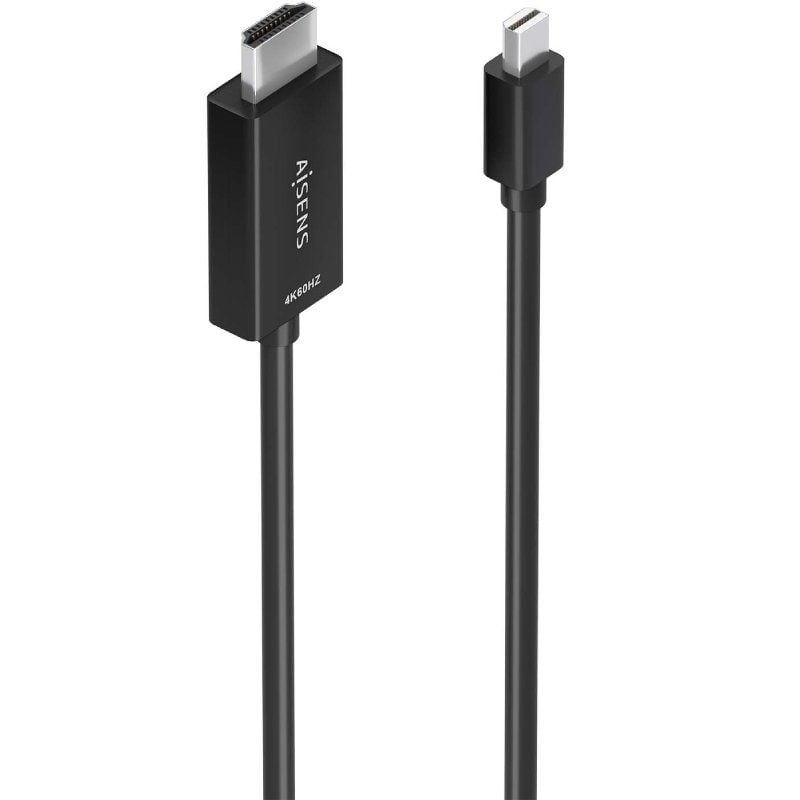 Cabo Conversor Aisens A125-0886 / Mini Displayport Macho - HDMI 4K Macho / 1m / Preto
