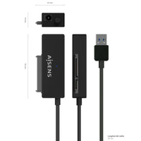 Adaptador de Unidade de Disco Rígido Aisens Ase-35a01b 2,5" / 3,5" / USB 3.0 - SATA / com Fonte de…