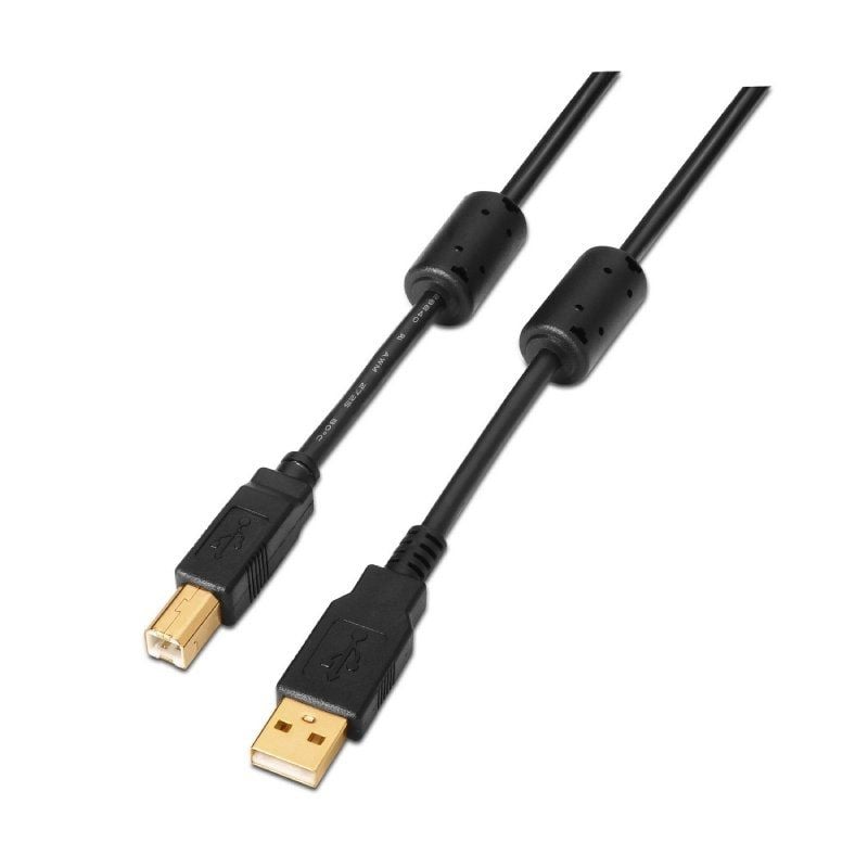 Cabo USB 2.0 para Impressora Aisens A101-0009 / USB Tipo B Macho - USB Macho / Até 2,5w / 60mbps /…