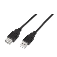 Cabo de Extensão USB 2.0 Aisens A101-0015 / USB Macho - USB Fêmea / Até 2,5w / 60mbps / 1m / Preto