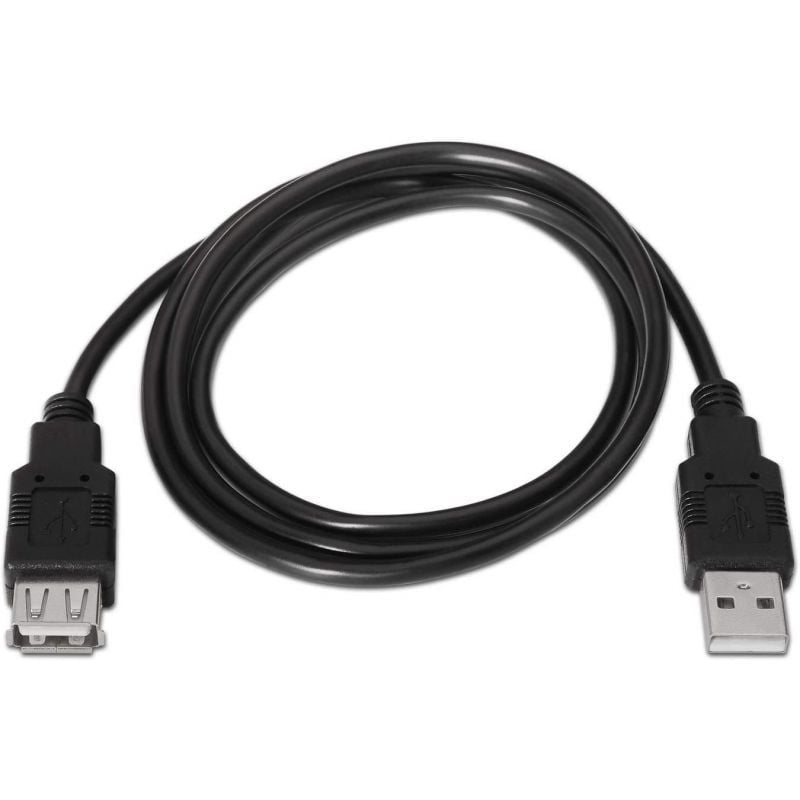 Cabo de Extensão USB 2.0 Aisens A101-0015 / USB Macho - USB Fêmea / Até 2,5w / 60mbps / 1m / Preto