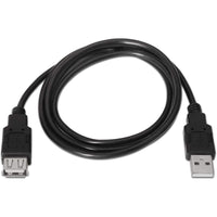 Cabo de Extensão USB 2.0 Aisens A101-0015 / USB Macho - USB Fêmea / Até 2,5w / 60mbps / 1m / Preto