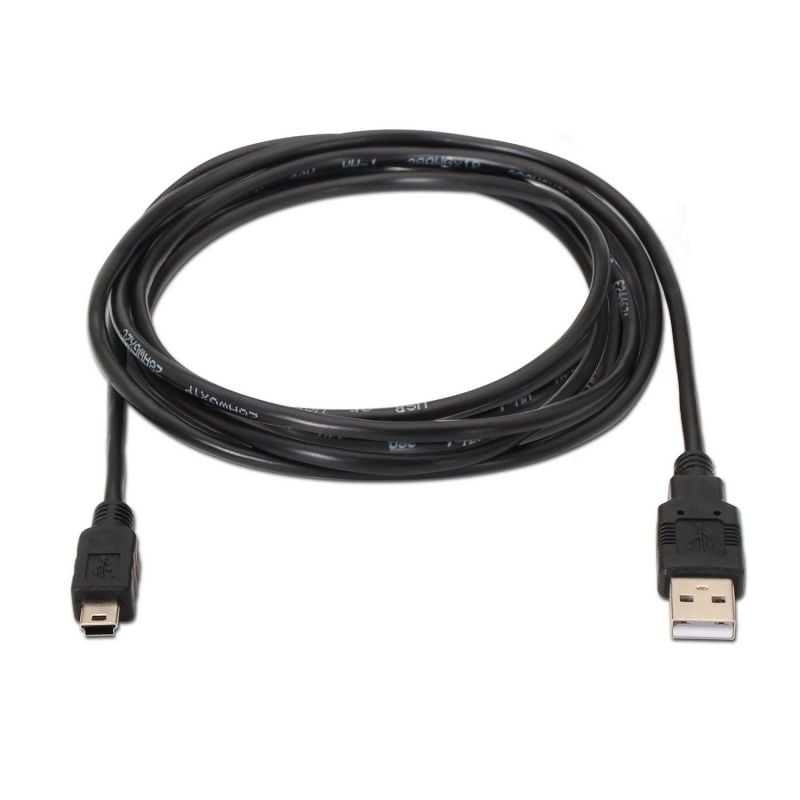 Cabo USB 2.0 Aisens A101-0026 / Macho USB - Macho Miniusb / Até 2,5w / 60mbps / 3m / Preto