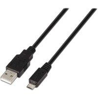 Cabo USB 2.0 Aisens A101-0027 / Macho USB - Macho Microusb / Até 2,5w / 60mbps / 80cm / Preto