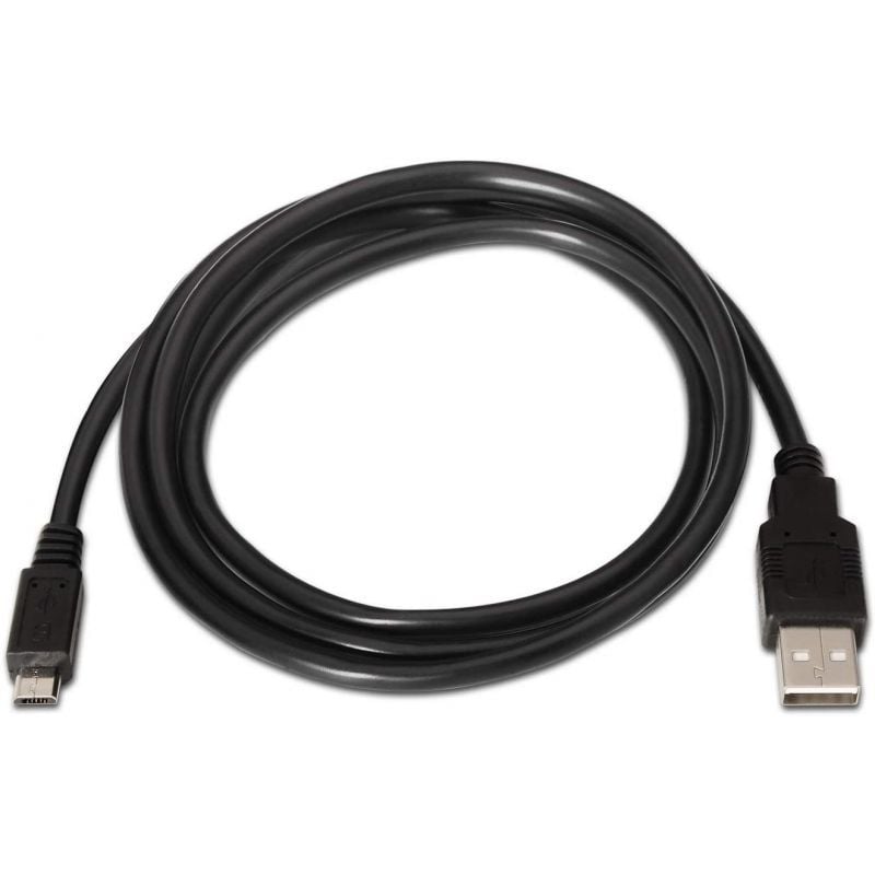 Cabo USB 2.0 Aisens A101-0028 / Macho USB - Macho Microusb / Até 2,5w / 60mbps / 1,8m / Preto