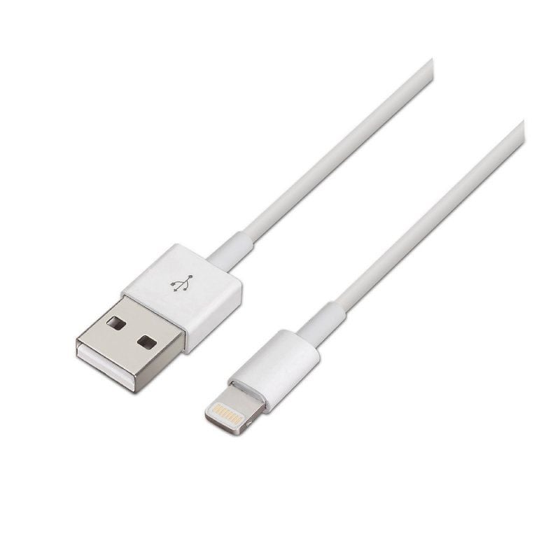 Cabo USB 2.0 Lightning Aisens A102-0035 / Macho USB - Macho Lightning / Até 2,5w / 60mbps / 1m / Br…