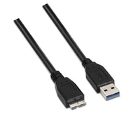Cabo USB 3.0 Aisens A105-0043 / Macho USB - Macho Microusb / Até 9W / 625mbps / 1m / Preto