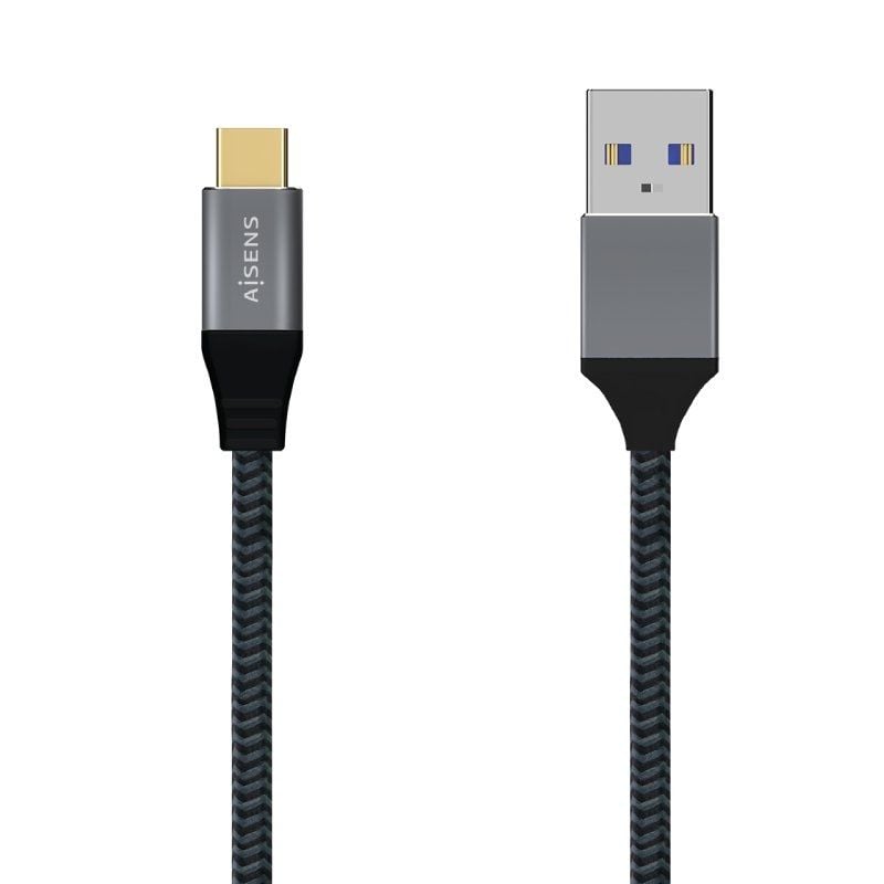 Cabo USB 3.1 Tipo C Aisens A107-0631 / USB Tipo C Macho - USB Macho / Até 27W / 1250mbps / 1m / Cin…