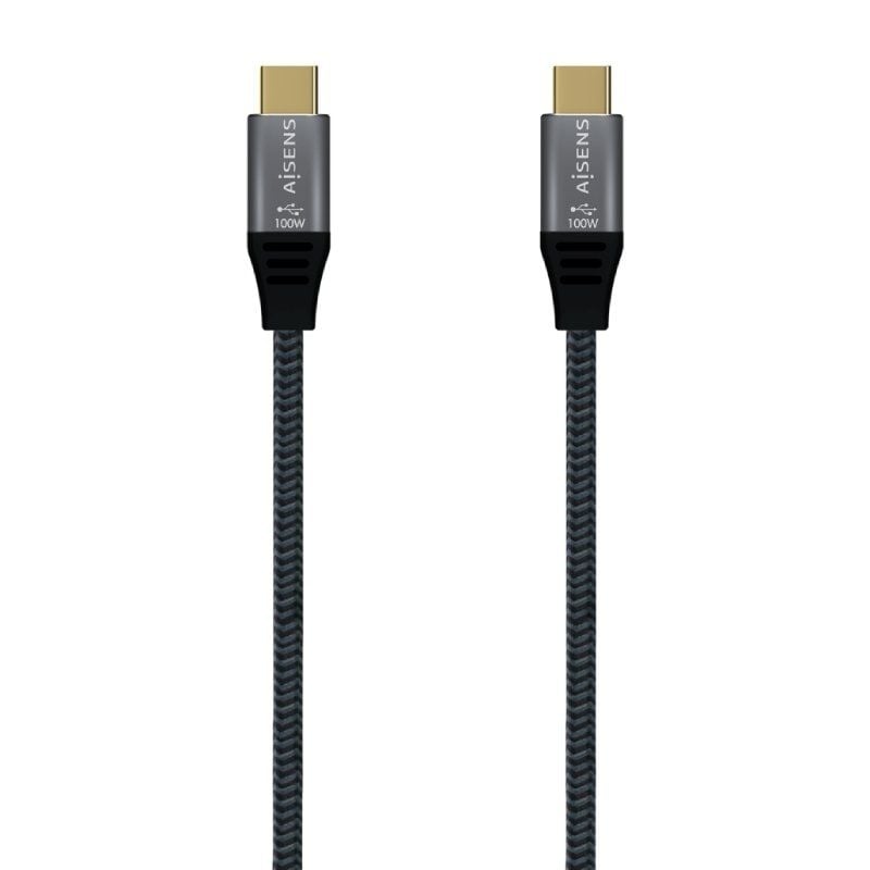 Cabo USB 3.2 Tipo C Aisens A107-0672 20GBPS 100W / USB Tipo C Macho - USB Tipo C Macho / Até 100W /…