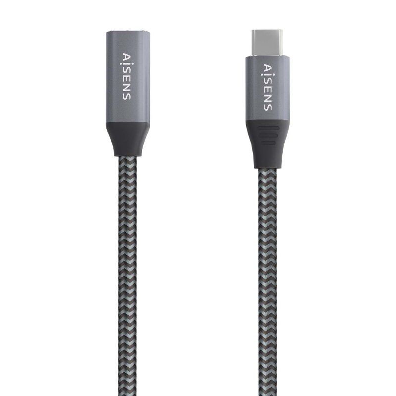 Cabo de Extensão USB 3.2 Aisens A107-0760 / Macho USB Tipo C - Fêmea USB Tipo C / Até 100W / 20gbps…