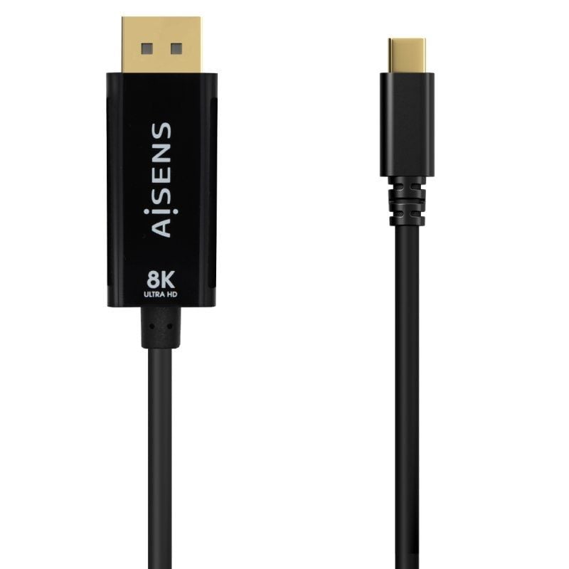 Cabo Conversor Aisens A109-0688 / USB Tipo C Macho - Displayport Macho / Até 27W / 1250mbps / 80cm…