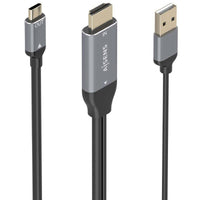 Cabo Conversor Aisens A109-0871 / Macho HDMI / Macho USB - Macho USB Tipo C / 1,8 M / Preto