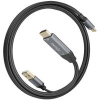 Cabo Conversor Aisens A109-0871 / Macho HDMI / Macho USB - Macho USB Tipo C / 1,8 M / Preto