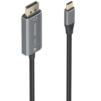 Cabo Conversor Aisens A109-0880 / USB Tipo C Macho - Displayport Macho / 1,8 M / Preto