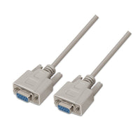Aisens A112-0067 Cabo Série Modem NULL / DB9 Fêmea - DB9 Fêmea / Até 0.15w / 1.6mbps / 1.8m / Bege