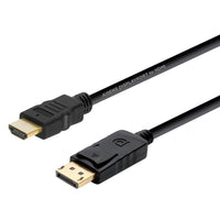 Cabo Conversor A125-0364 da Aisens / Macho Displayport - Macho HDMI / Até 5W / 2300mbps / 2m / Preto